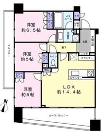 ライオンズ北千住マークレジデンス 6階 間取り図
