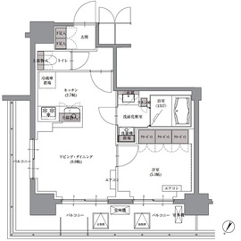 プレジリア人形町 1001 間取り図