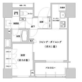 パークタワー池袋イーストプレイス 5階 間取り図