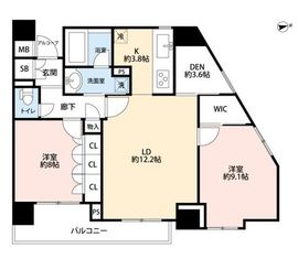 ベルヴィータ千駄木 3階 間取り図