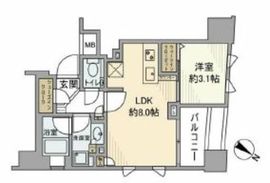 クレヴィア日本橋 8階 間取り図