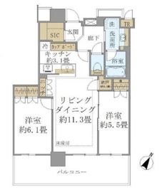 ブリリア有明シティタワー 32階 間取り図