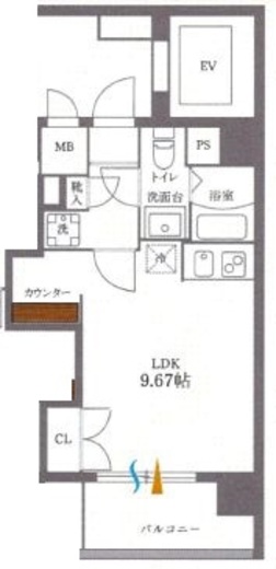 プラティーク日本橋水天宮 601 間取り図