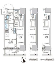 パークアクシス日本橋茅場町ステーションゲート 204 間取り図