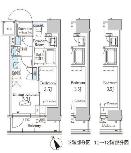 パークアクシス日本橋茅場町ステーションゲート 904 間取り図