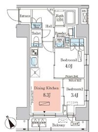 パークアクシス日本橋茅場町ステーションゲート 405 間取り図