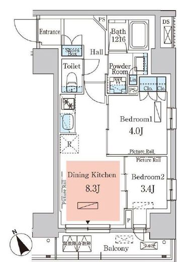パークアクシス日本橋茅場町ステーションゲート 605 間取り図