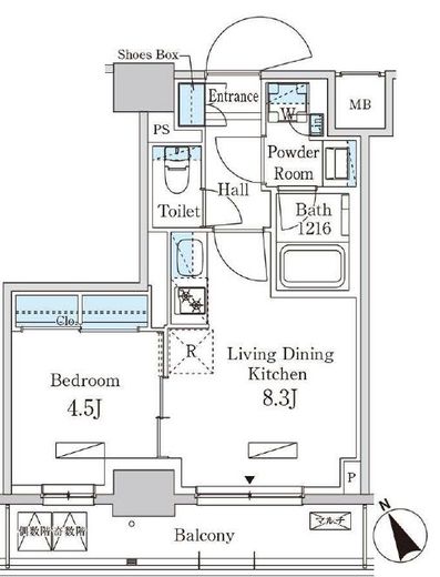 パークアクシス日本橋茅場町ステーションゲート 1002 間取り図