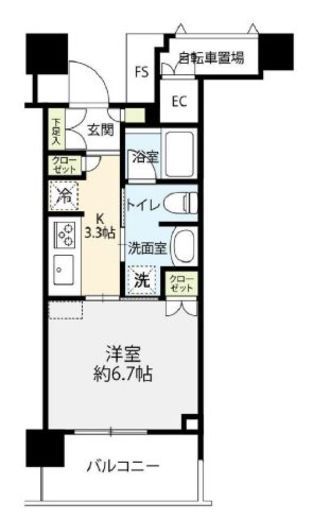 勝どきザ・リバーフロント 3階 間取り図