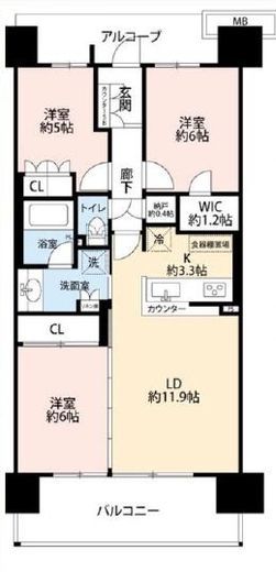 ザ・ガーデンズ東京王子 8階 間取り図