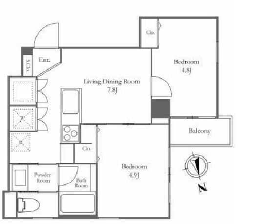 ライオンズマンション元麻布 2階 間取り図