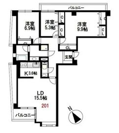 エスパシオ高輪 2階 間取り図