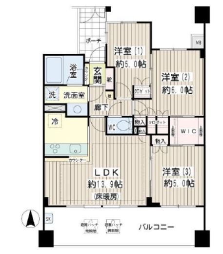 セントスクエア武蔵小杉 7階 間取り図