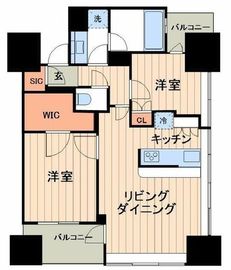 パークタワー錦糸町 9階 間取り図