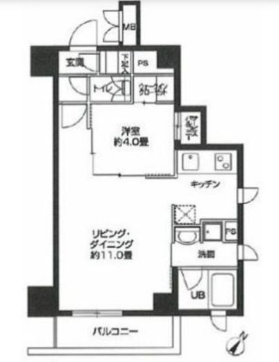 カスタリア用賀 201 間取り図