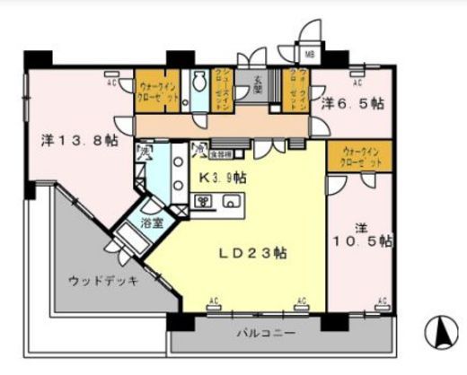 ロイヤルパークス西新井 1403 間取り図