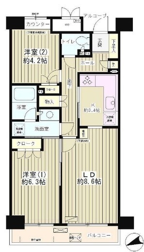 高田馬場パークホームズ 4階 間取り図