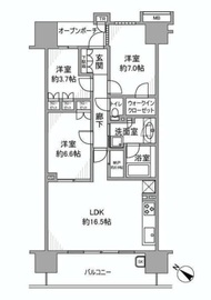 東京フロントコート 15階 間取り図
