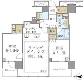 ブリリアタワー代々木公園クラッシー 2階 間取り図