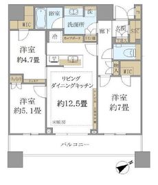 ブリリアタワーズ目黒 21階 間取り図