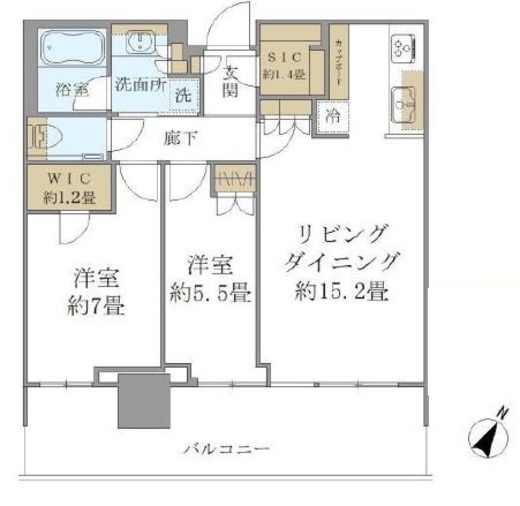 パークタワー勝どきミッド/サウス 19階 間取り図