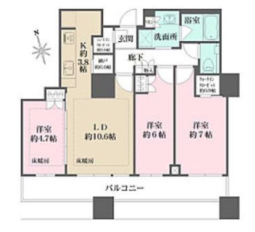 千住ザ・タワー 24階 間取り図