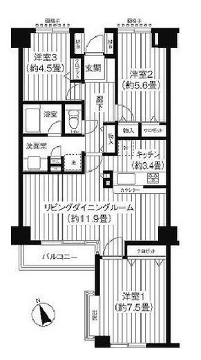 代々木カサグランデ 103 間取り図