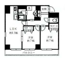 HF銀座レジデンスイースト2 206 間取り図