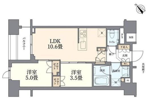 リビオレゾン月島ステーションプレミア 4階 間取り図