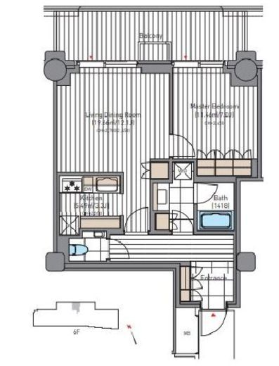 麻布台ヒルズガーデンプラザレジデンス 6階 間取り図
