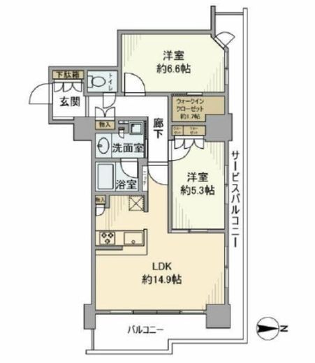 クレストタワー品川シーサイド 15階 間取り図
