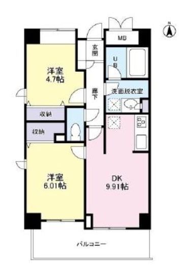 ジ・アパートメントヒルトップ中野 4階 間取り図