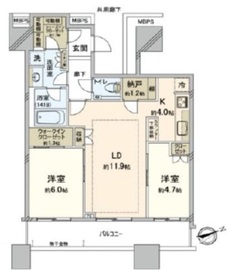 パークタワー新川崎 46階 間取り図
