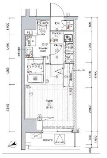 プレミアムキューブ品川戸越#mo 8階 間取り図