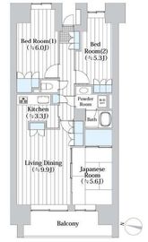 イーストパークス大島サザンスクエア 2階 間取り図