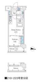 J.GRAN Court 品川西大井WEST 219 間取り図