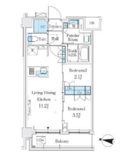 J.GRAN Court 品川西大井WEST 416 間取り図