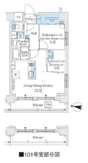 J.GRAN Court 品川西大井WEST 101 間取り図