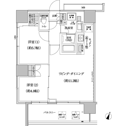 パークハビオ渋谷本町レジデンス 622 間取り図