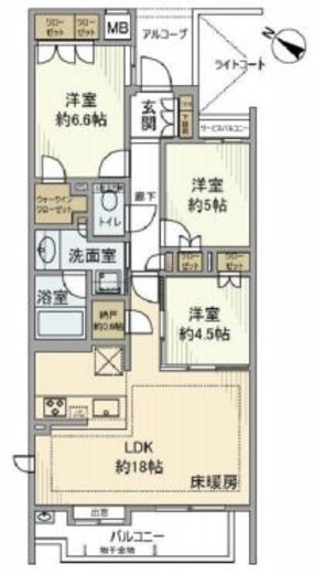 オーベル目黒 3階 間取り図