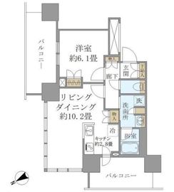 ブリリアタワー浜離宮 6階 間取り図