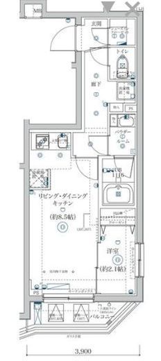 SQUARE CITY NAKAMAGOME (スクエアシティ中馬込) 207 間取り図