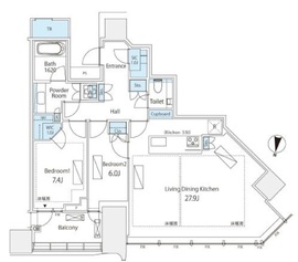 パークコート渋谷ザタワー 35階 間取り図