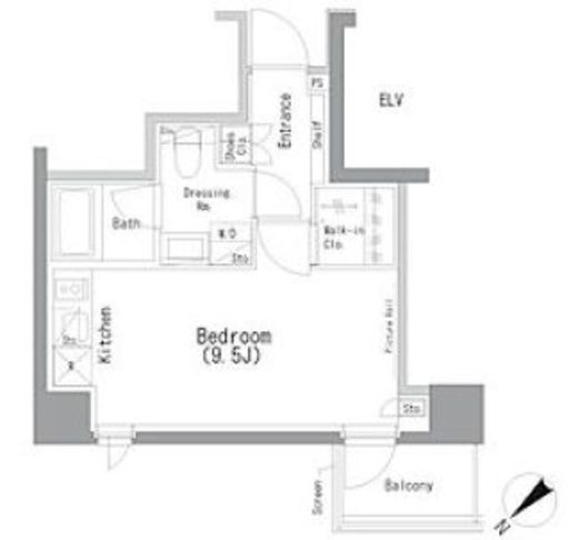 ザ・パークハビオ横浜東神奈川 202 間取り図