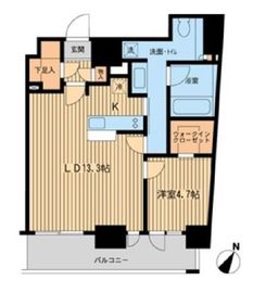 レジディア川崎 1405 間取り図