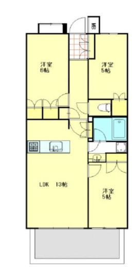 クレストシティレジデンス 6階 間取り図