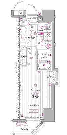 ガーラ・グランディ清澄白河 3階 間取り図