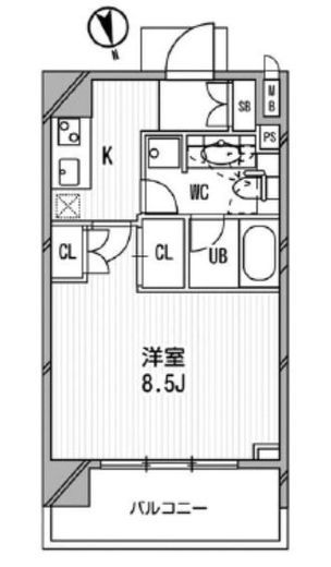 アーデン麻布十番 803 間取り図