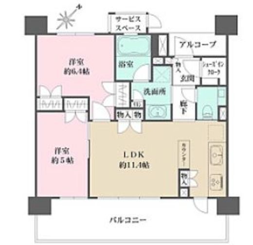 ベリスタ目黒不動前 5階 間取り図