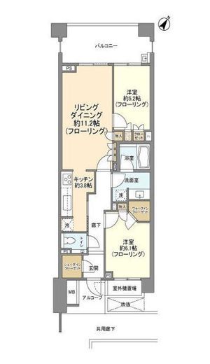 The目黒四季レジデンス 6階 間取り図
